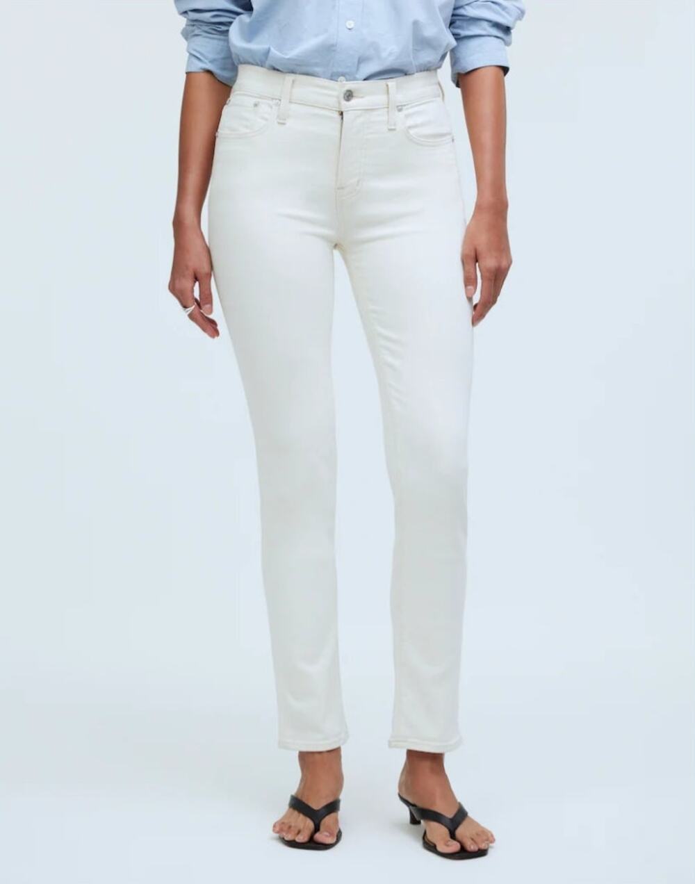 Madewell Jeans Women Size 30 White Mid-Rise Perfect Vintage Tapered Leg NWT